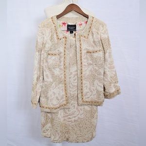 St. John Golden Sequin Top and Skirt